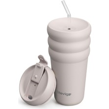 Zemira 3 Bubble Two-Cap Straw Tumbler Çelik Termos 600 ml Crushed Rock ST-244