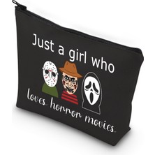 Zemira Vamsii Korku Filmi Fan Hediye Makyaj Çantası Just A Girl Who Loves Horror Movies Kozmetik Çantası C