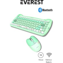 Zemira KM-6285 Catty Mini Wireless-Bluetooth Ultra Sessiz Özel Tasarımlı Q Klavye Mouse S
