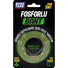 Zemira Tape Fosforlu Bant, 15MM x 5mt Boyut, Yesil