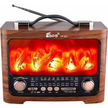 Zemira Nostaljik Şömine Görünümlü Şarjlı Radyo - Bluetooth, Usb, Sd Kart Destekli Tasarım Müzik Kutu