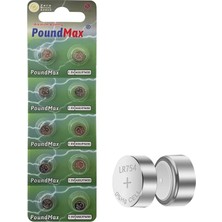 Zemira Poundmax 10 Adet AG5(LR754,393) 1,5V Alkalin Düğme Pil