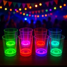 Ozkr Store Karanlıkta Yanan Gece Işığı Mega Glow Bardaklar 8 Adet 8.5 x 10.5 cm