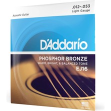 Zemira Daddario EJ16 Akustik Gitar Tel Seti, Phosphor-Bronze, Light Gau