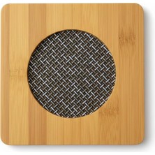 Zemira Kare Bambu Nihale – Metal Fileli, Isıya Dayanıklı Tencere Çaydanlık Altlığı (16,5 x 16,5 Cm)