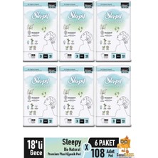 Zemira Sleepy Bio Plus Hijyenik Ped 18'li Gece x 6 Paket