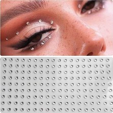 Zemira Yuvarlak Model Işıltılı Yüz Vücut Taşı Sticker Taş