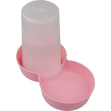 Zemira Miapet Hazneli Plastik Kedi-Köpek Mama Su Kabı 1,5 Lt Yuvarlak Pembe