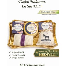 Zemira Gens Eşek Sütü Hamam Seti, Doğal Sabun, Sünger Altın Tepsi ile Lüks Bakım Hediye Seti