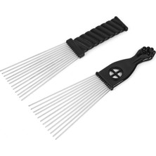Zemira 2 Adet Afro Comb Metal Afrikalı Amerikan Pena Tarak Kuaför Şekillendirme Aracı Saç Şekillendirme Iç