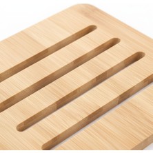 Zemira AMBERHAUS%100 Doğal Bambu Kare Nihale - 16X16 cm Isıya Dayanıklı Ahşap Tencere Çaydanlık Altlığı
