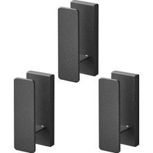 Zemira Yamazaki 1689 Tower Duvar Askısı (3'lü Set), Siyah, Çelik/abs Reçine, Minimalist, 3 x 2,4 x 6,5 cm