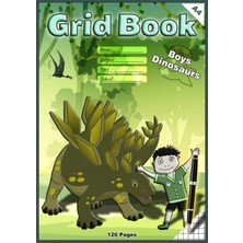 Zemira Independently Published Grid Book A4 - Boys & Dinosaurs: 120 Pages, Mathematics, For Boys, Stationa