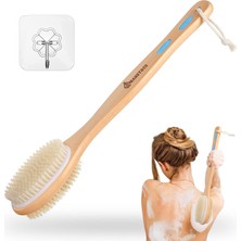 Zemira Geri Scrubber, 43CM Uzun Ahşap Çift Taraflı Duş Vücut Fırçası Yumuşak Sert Kıllar Peeling Cilt I
