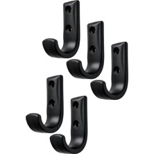 Zemira Metal Duvar Askısı, J Tipi, 5X3X1.8 Cm, Montaj Vidaları Dahil, 5 Adet, Renk Seçenekleri (Siyah)