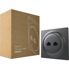 Zemira Fibaro Walli N Ethernet Çıkışı/yüksek Kaliteli Ethernet Çıkışı, 2XRJ45 Cat.6, Antrasit, FGWEEU-021-