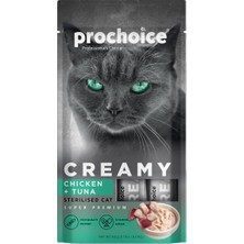 Zemira Prochoice Creamy Kısırlaştırılmış Kediler Için Tavuklu Tuna Balıklı Sıvı Ödül 4X15 gr