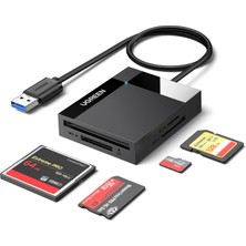 Zemira Ugreen USB 3.0 4'ü 1 Arada Kart Okuyucu, Siyah