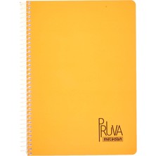 Zemira Meteksan Pruva A4 Pet Spiralli Karton Kapaklı Defter 144 Yaprak - Çizgili - Turuncu