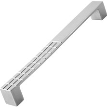 Zemira 10 Adet Bihter Metal Desenli Mobilya Mutfak Dolabı Çekmece Dolap Kulpu Kulbu KROM(160 Mm-16.0 Cm)