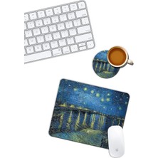 Zemira Van Gogh Plajda Yıldızlı Gece Mouse Pad Bardak Altlığı Set