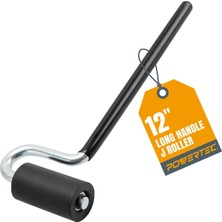 Zemira Powertec 71010 J-Roller Uzun Saplı Kauçuk Rulo, 3,8 cm x 7,6 cm – Profesyonel Kaplama Kenar Bandı V