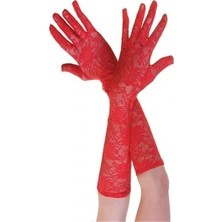 Ozkr Store Kırmızı Renk Orta Boy Dantelli Eldiven