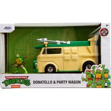 Zemira Jada 1:24 Tmnt Party Wagon Donatello Figürü Açılır Kapılı Ağır Metal Die Cast Ninja Kaplumbağala