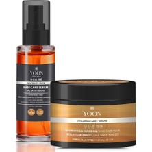 Zemira Yoon Durulanmayan Saç Bakım Serumu & Onarıcı Maske Seti – Keratin & Hyaluronik Asit, Vegan Saç Bakı