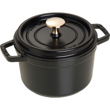 Zemira Staub Dökme Demir Kızartma Tavası/güveç, Yuvarlak 16 Cm, 1,2 L, Siyah