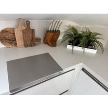 Zemira Paslanmaz Çelik Antibakteriyel Tezgah Üstü Kesme Tahtası 304 Kalite - 50X60 cm
