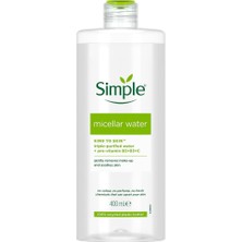 Zemira Simple Kind To Skin Micellar Makyaj Temizleme Suyu Yüz Göz Dudaklar Için, 400 ml