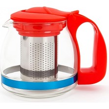 Zemira 700 ml Süzgeçli Cam Çaydanlık Üstü Demlik Kırmızı