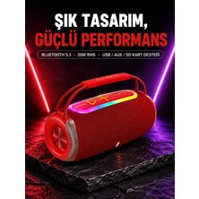 İlkyaz Fashion Rgb LED Işıklı 20W Taşınabilir Bluetooth Hoparlör Ipx6 Suya Dayanıklı ILKYZ-KRGRS34