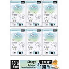 Zemira Sleepy Bio Plus Hijyenik Ped 18'li Gece x 6 Paket