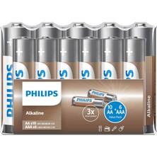 Zemira Philips LR036A16F/10 Alkalin Aa X10 + Aaa X6 Folyo Paket (16’lı Folyo Paket)