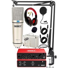 Zemira Functional Paket-3 Stüdyo Ekipmanları Mikrofon 4 Çıkış Ses Kartı Full Set