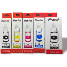 Zemira Photoink 100 ml Photo Ink, 5 Kartuşlu Yazıcılar Için 5 Adet Mürekkep Seti