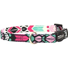 Zemira Aztec Dark Boyun Tasması, Boğulma Önleyici Kilitli, Zil Hediyeli (Pembe, Fuşya, Mint)