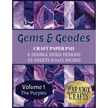 Zemira Independently Published Purple Gems And Geodes Paper Pad: Scrapbooking, Journals, Collage, Or