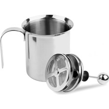 Zemira 304 Çelik 500 ml Manuel Presli Kahve Süt Köpürtme Potu Sütlük Pitcher MT192