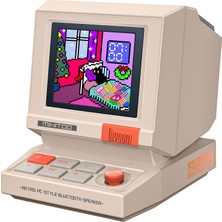 Zemira Divoom Minitoo Pc Tarzı Bilgisayar Hoparlörü, Kendin Yap Yüzlü Akıllı Piksel Ekran,