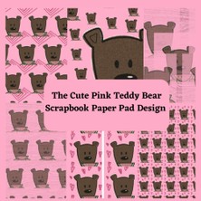 Zemira Cute Pink Teddy Bear Scrapbook Paper Pad