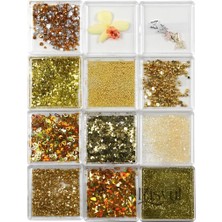 Zemira Fontenay Lüks Tırnak Süsleme Taşı Tırnak Charm Nail Charms Tırnak Süsleme Taşı 12'li 5 Sarı