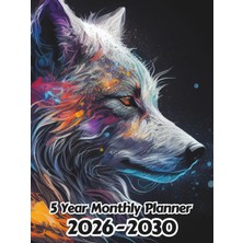 Zemira Abstract Wolf 5 Year Monthly Planner 2024-2028: Large 60 Month Calendar | Gift For People Who Love