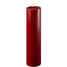 Zemira Deluxe Bordo Rengi LED Mum 5X20 cm - De RF-0055
