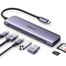 Zemira Ugreen To 100W Pd 2xusb-A Sd Micro Sd Kart Okuyucu Dönüştürücü Çoklayıcı Hub