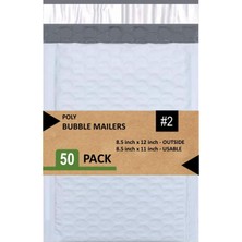 Zemira SALES4LESS #2 Poly Bubble Mailers 20,5 x 30,5 cm Dolgulu Zarf Postası Su Geçirmez 50'li Paket (Pbm8