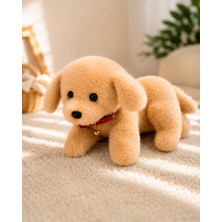 Liora Dünyası Krem Peluş Köpek Oyuncağı – Kırmızı Tasmalı Ultra Yumuşak Sevimli Sarılmalık Peluş