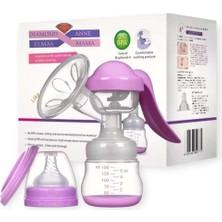 Zemira Diamond Mama Elmas Anne Manuel Masajlı Göğüs Pompası, Pp Silikon, 150 Ml, Ergonomik Sap, Bpa Içe